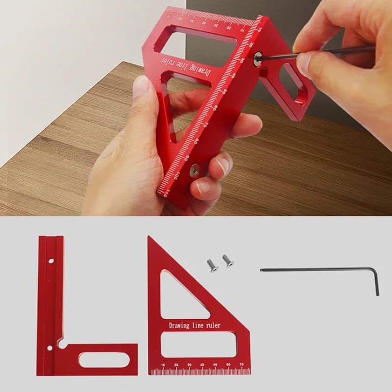 Aluminium flerbruksvinkel for snekkere