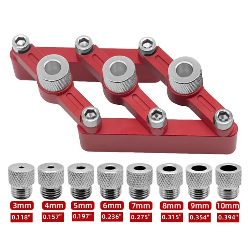Selvsentrerende dowelguide med hylser 3–10 mm