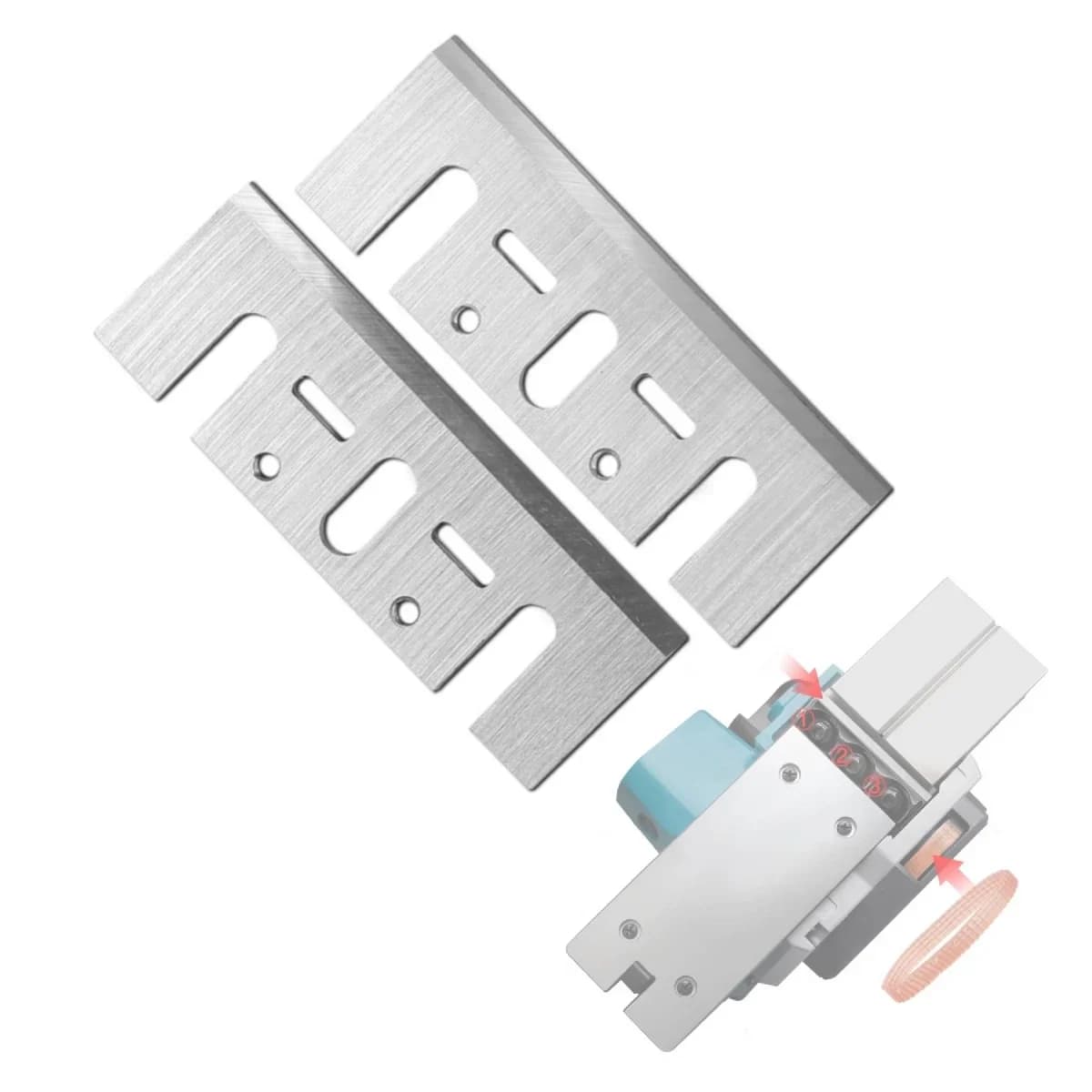 2-pk 82 mm hardmetallbelagte planerblad