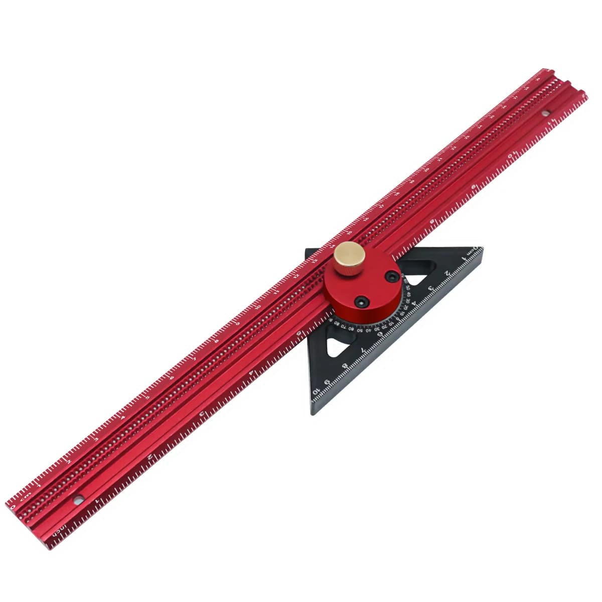 T-formet kombinasjonslinjal 360 grader for snekring