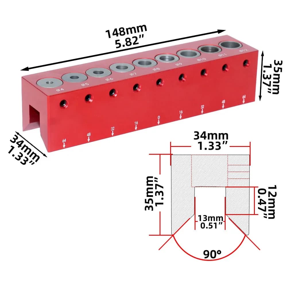 4–12 mm vertikal borreleder for lommer og dowel
