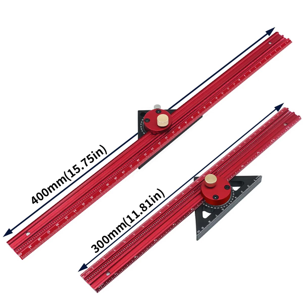 Presisjons T-skyvelinjal i aluminium med markeringsskala