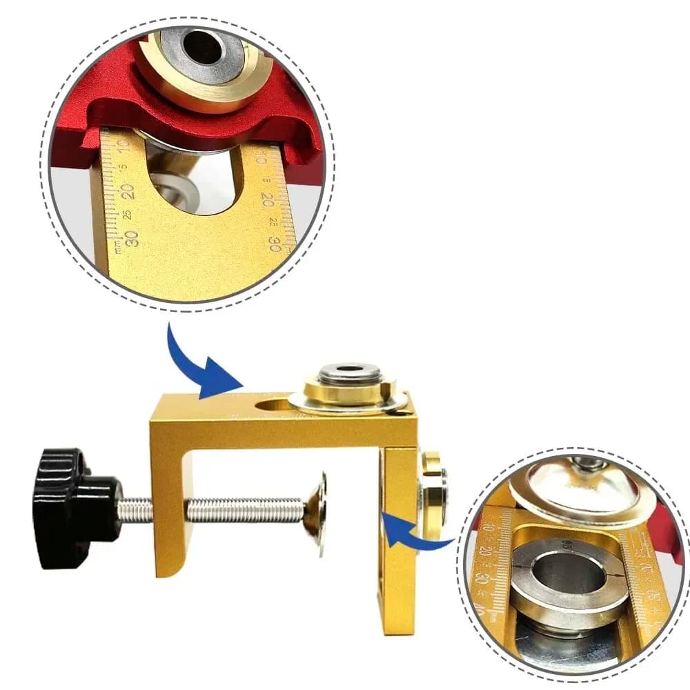 Justerbart 3-i-1 dowel jig sett for treskjøter