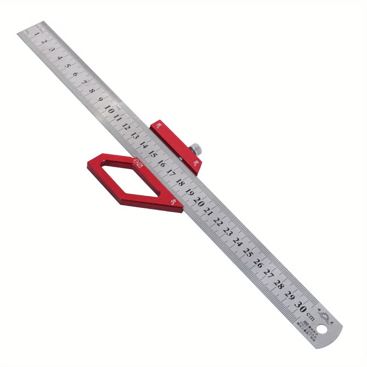 Stål vinkelmåler med risslinjal 45/60/90 grader