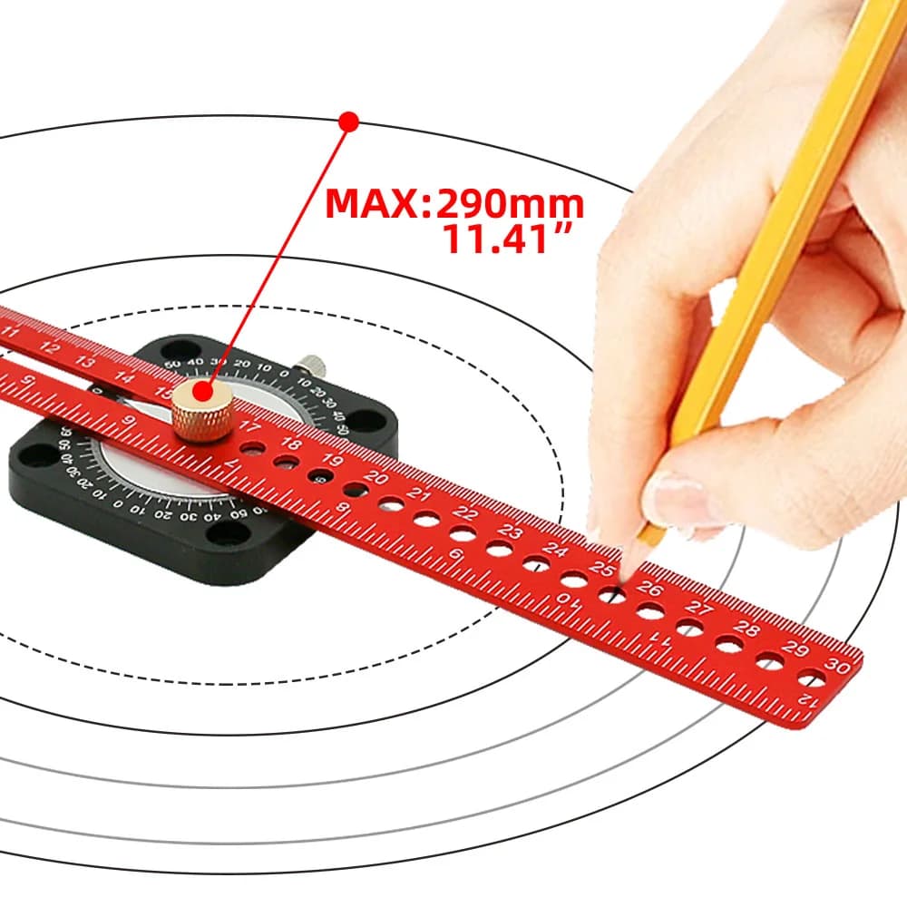 Aluminium vinkelgradert med scriber, 360°