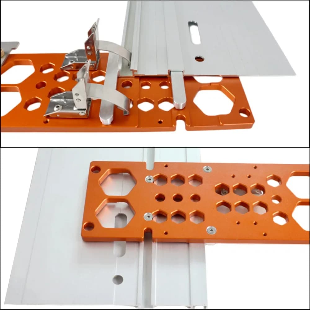 Aluminiumsskinne for vinkelrett sporstangsklemme