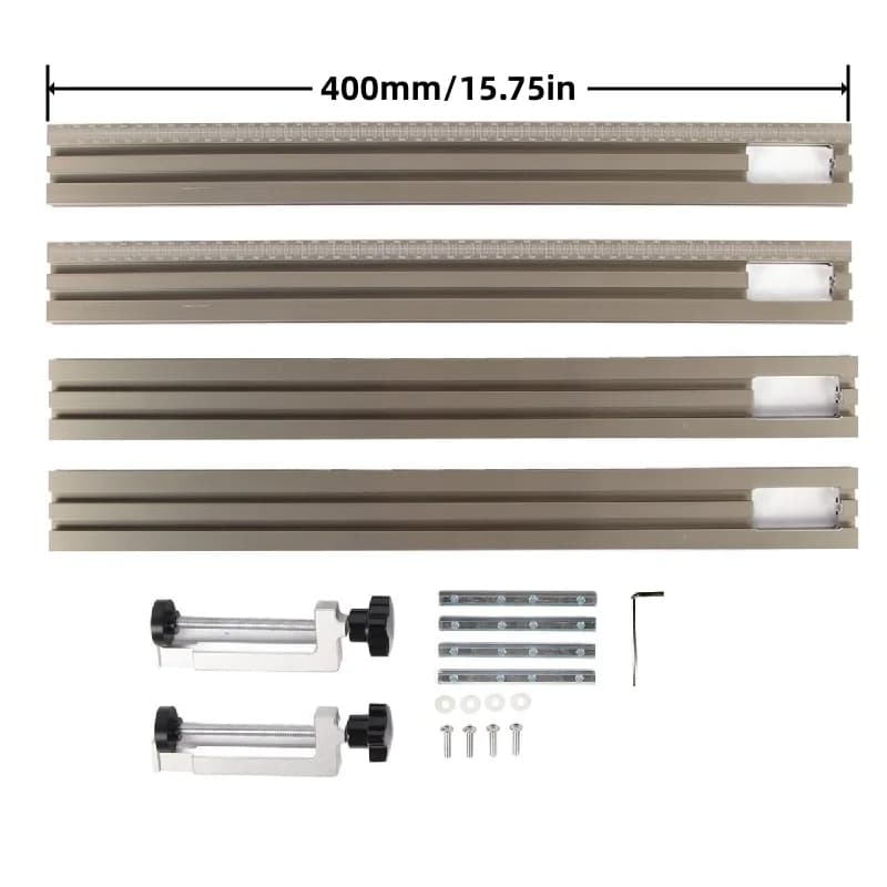 400 mm aluminiumsskinne for kantfræsere
