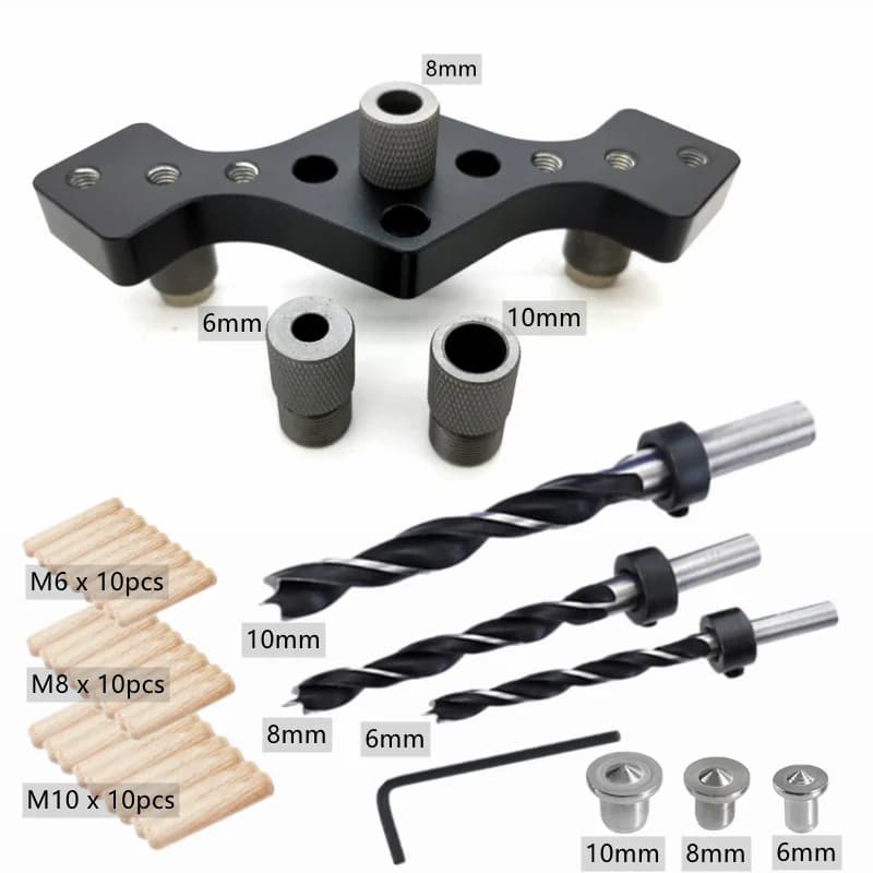 6/8/10 mm Vertikal Hullhage Jig med Selvsentrering
