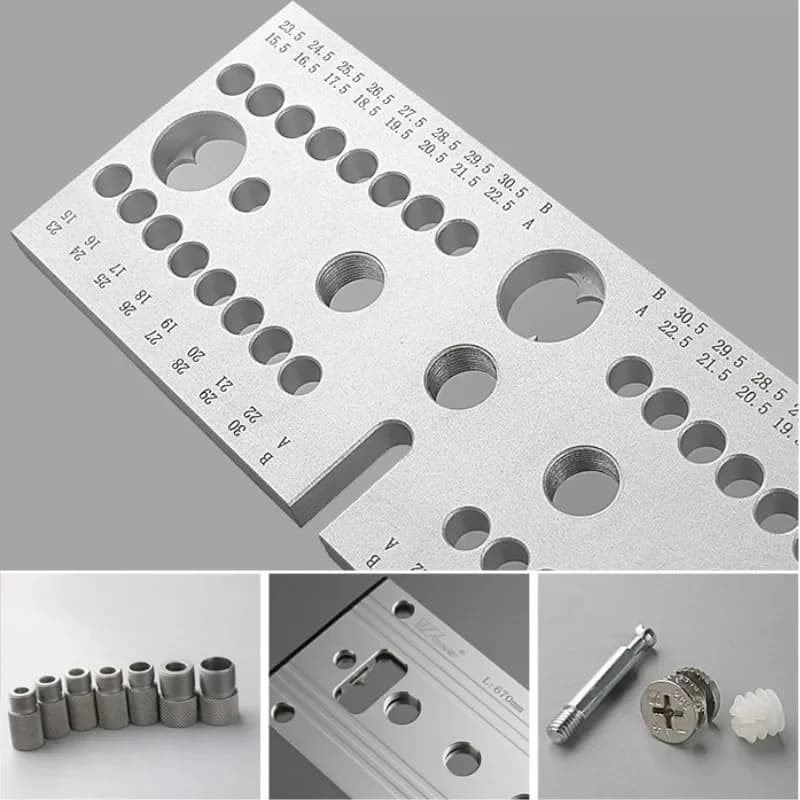 Justerbart dowelguide-kit 3-i-1 for trearbeid