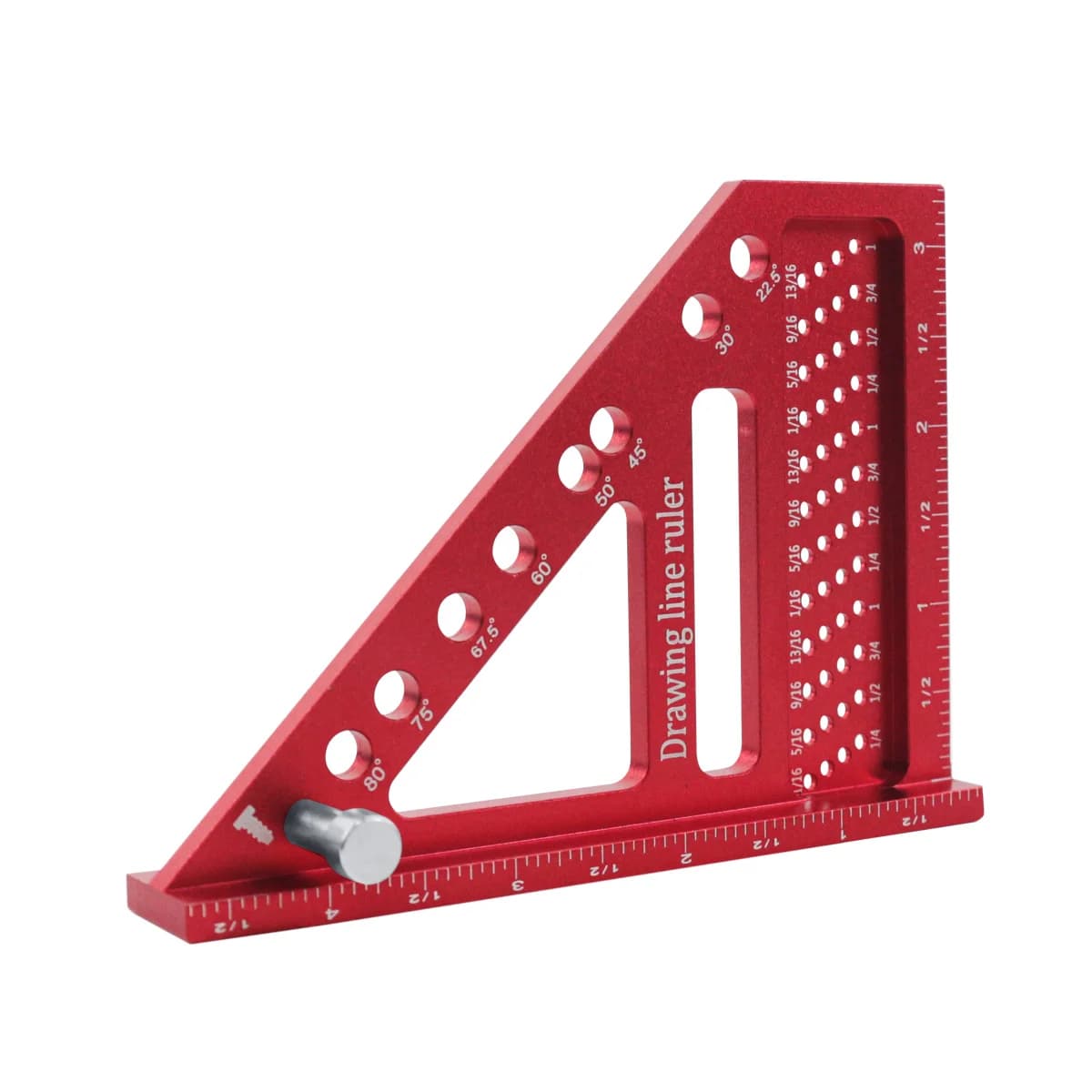 Aluminium multivinkel målelinjal med dowel-stifter
