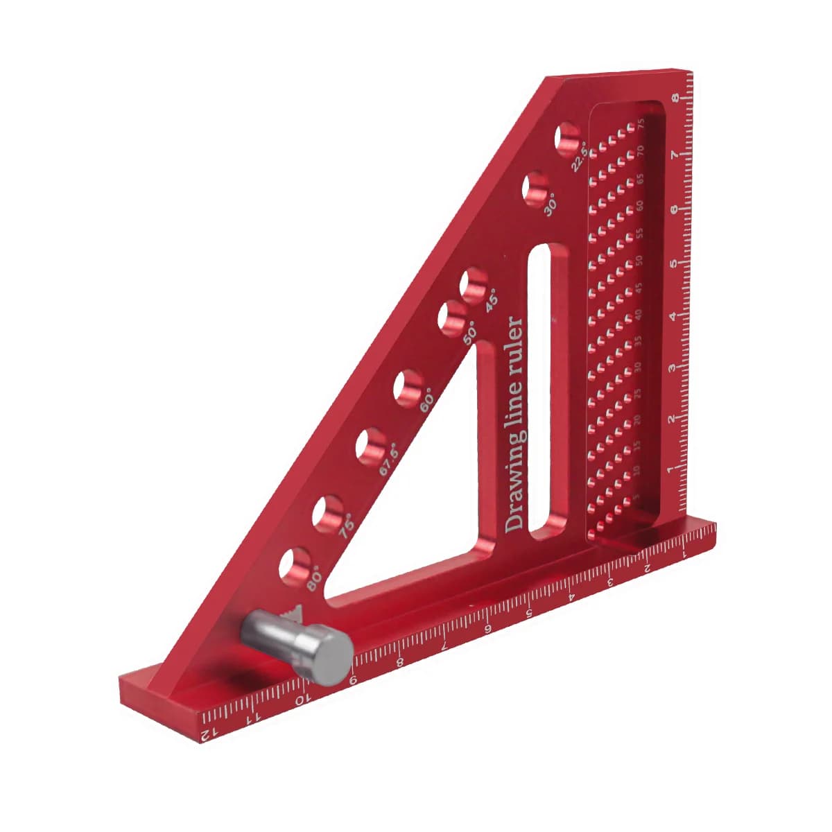 Aluminium multivinkel målelinjal med dowel-stifter