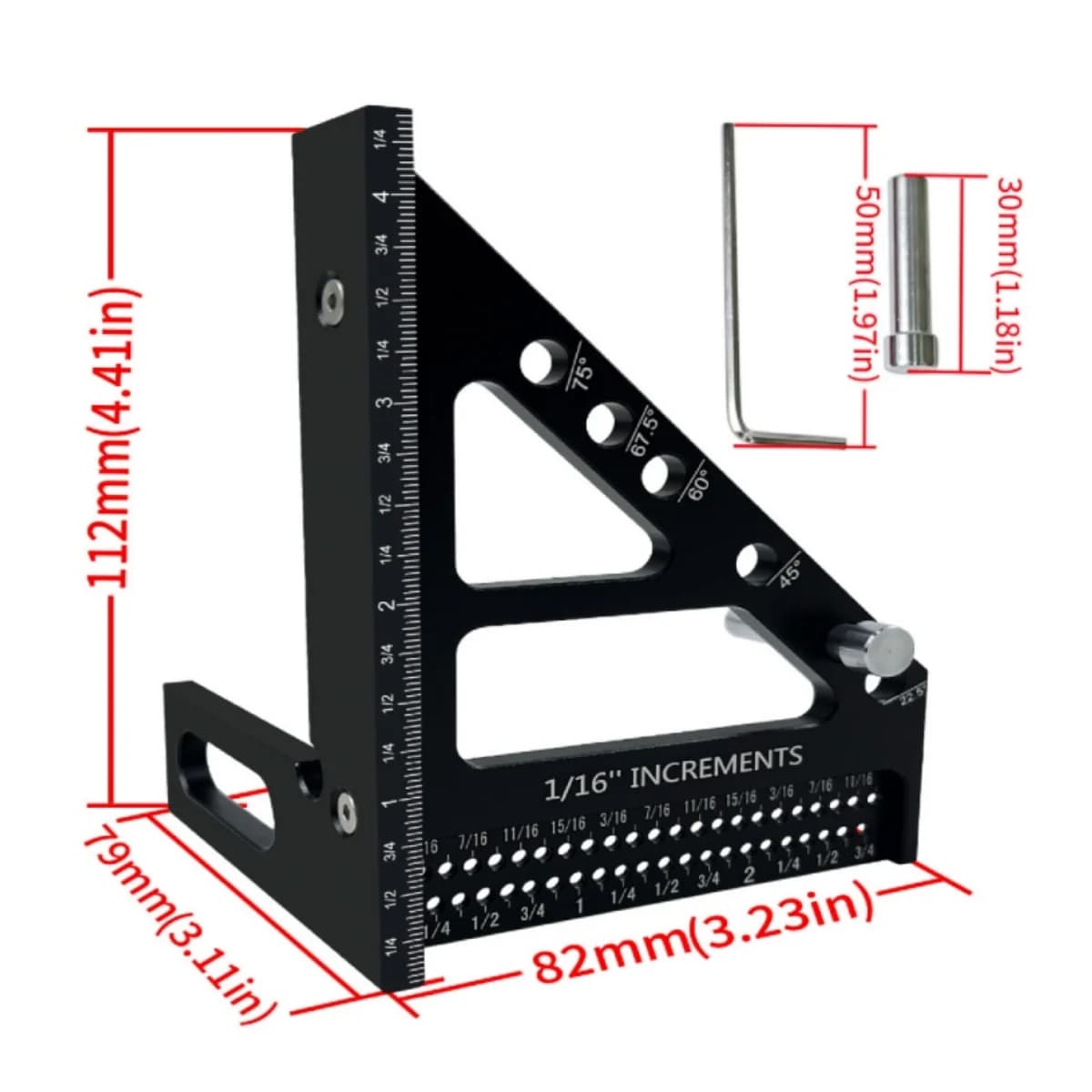 Aluminiumslegering 3D multivinkel gradskive og rissnål