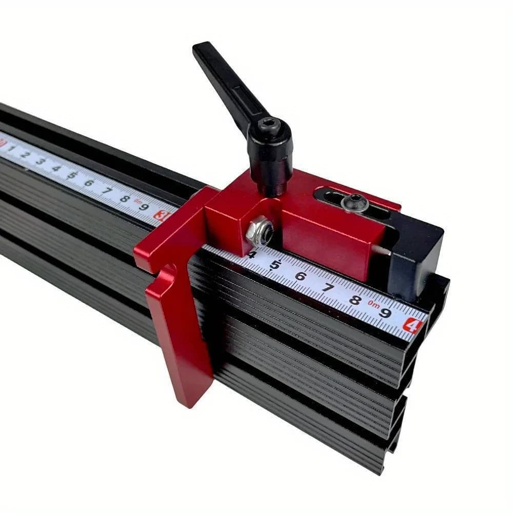 Aluminium stopper for miter-skinner med fler-sporet gjerde