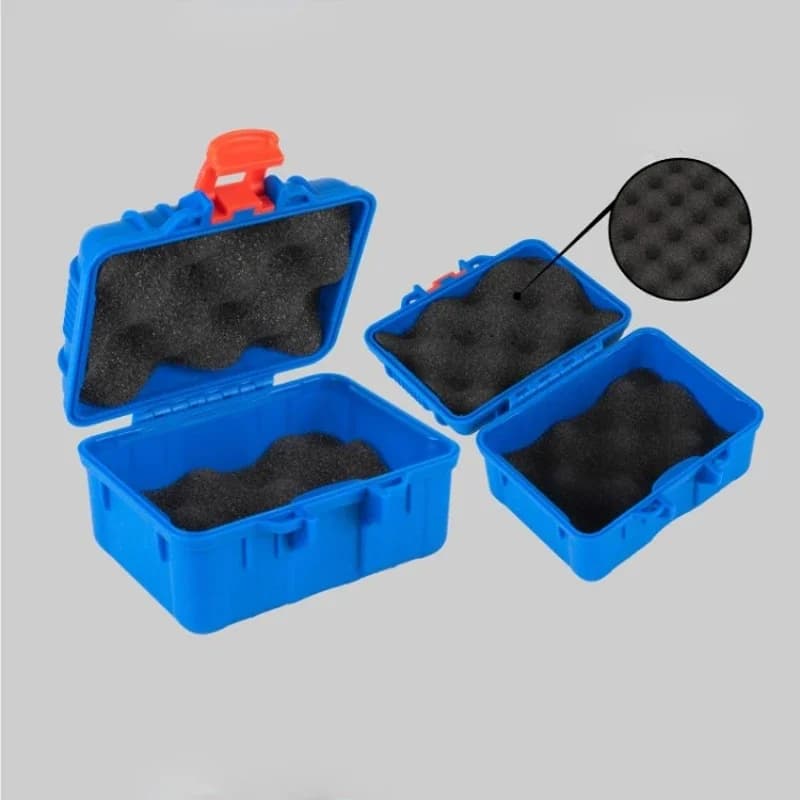 Bærbar mini plastverktøykasse med skum, 125x112x70mm